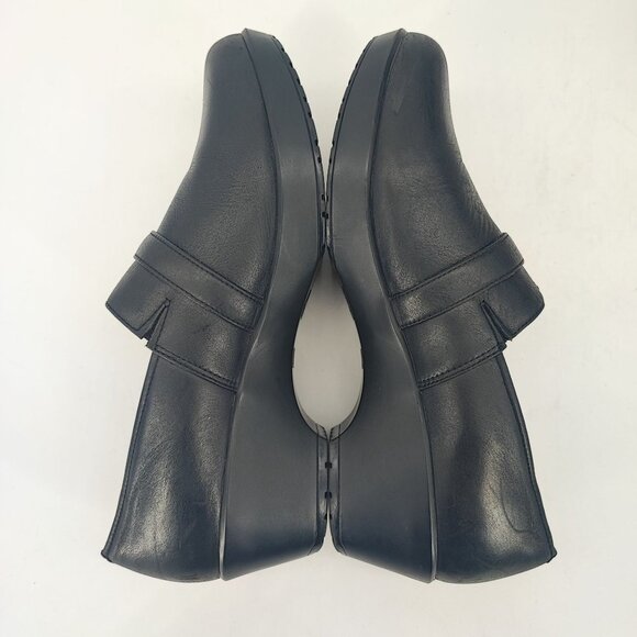 Dansko Women's Jane Black Leather Wedge Clog Size 10.5 - Picture 5 of 9